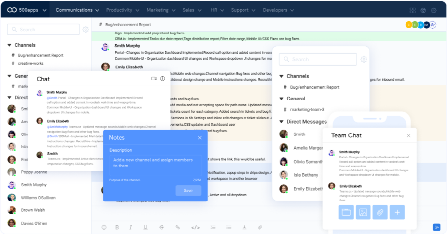 team collaboration software leave note